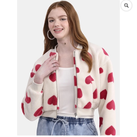 No Boundaries Plush Bomber Jacket, Heavyweight, Women's L NWT - Picture 1 of 5